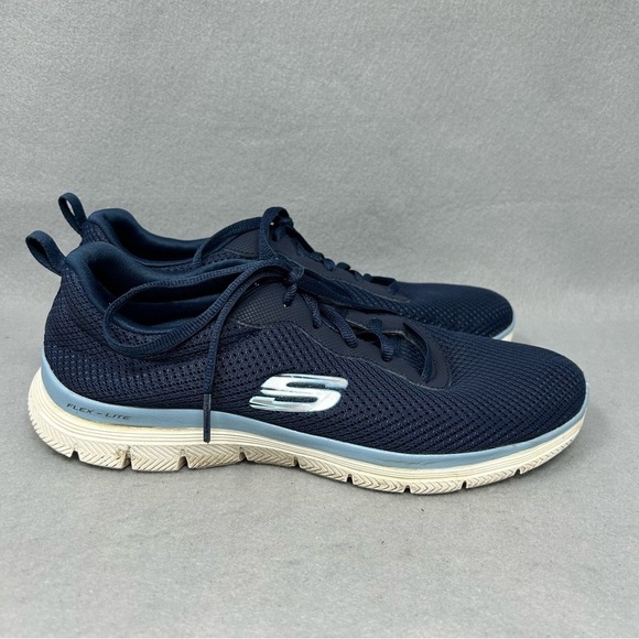 Skechers Flex Appeal Shoes Womens 8 Blue Running Shoes Sneakers 149303 - Picture 3 of 11